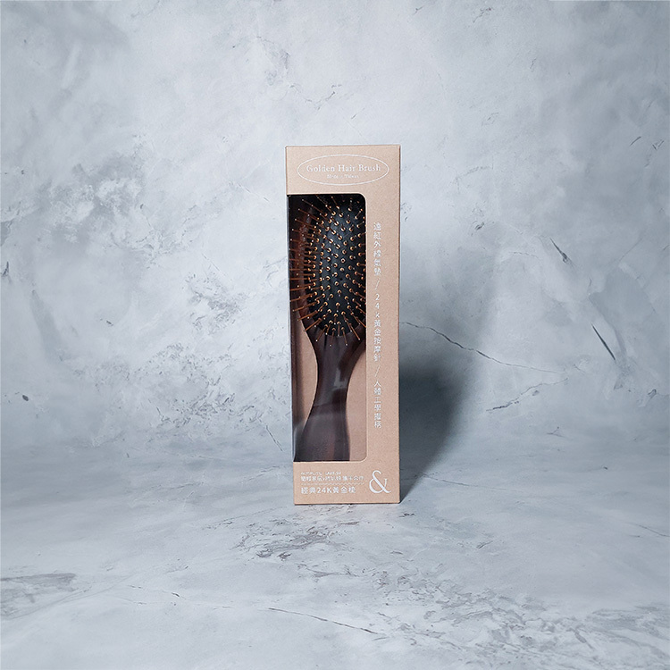 24K黃金柚木按摩梳(深柚木)