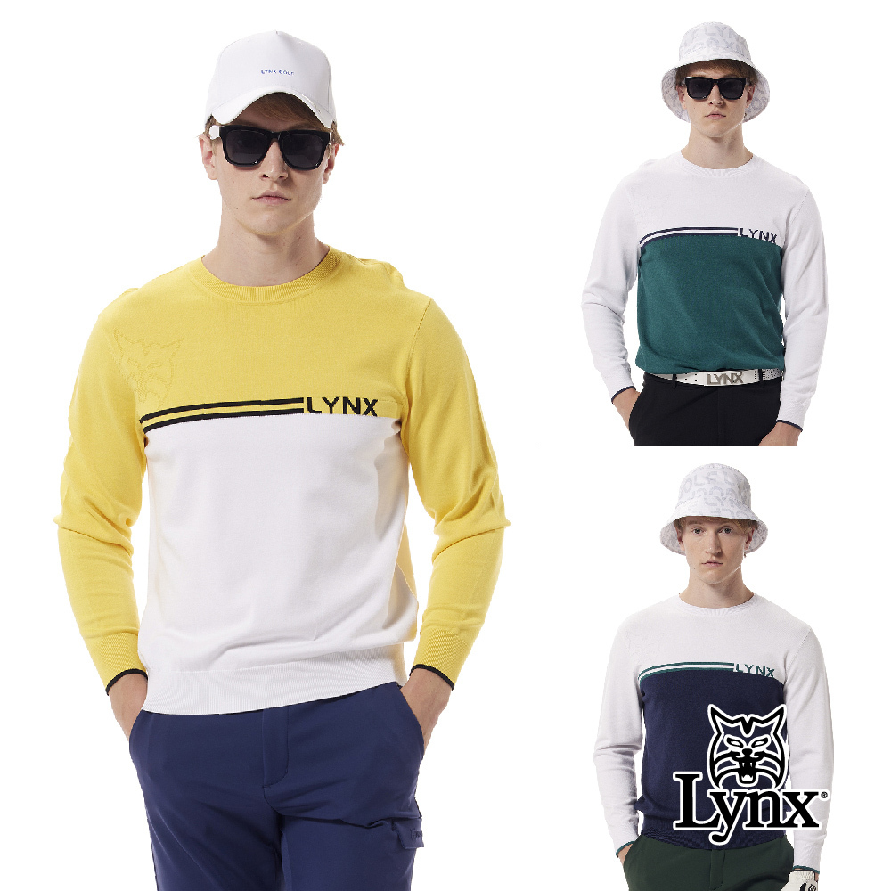 首爾高桿風格！半身配色線衫大山貓緹花長袖POLO衫