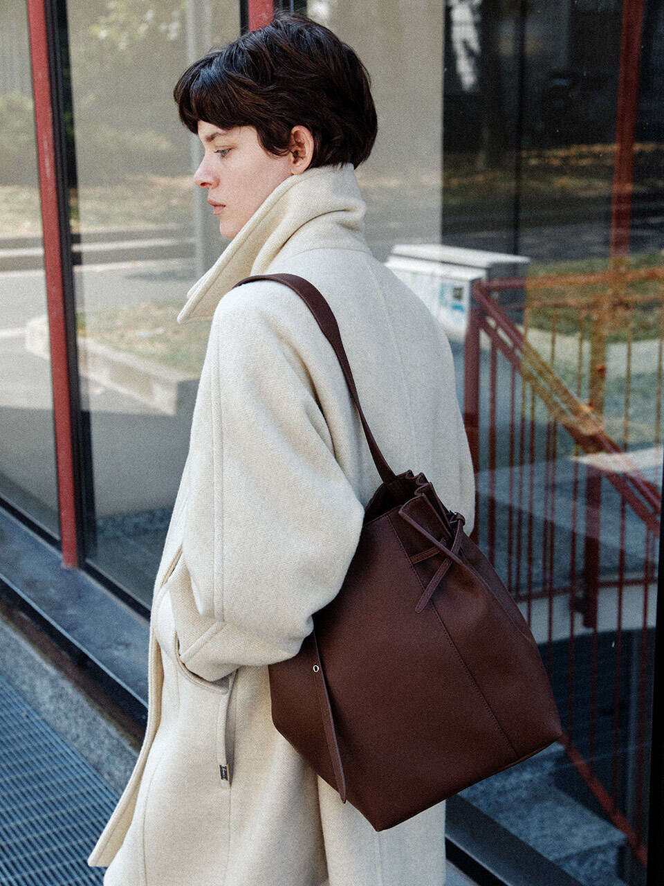 【Loeuvre】Plisse Bucket Large Designer fashion, Seoul-fully created | W Concept