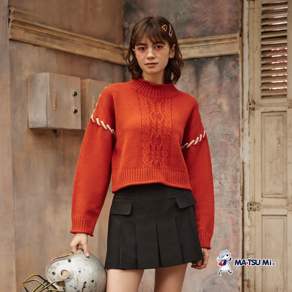 MA‧TSU Mi 簡約立裁百褶短裙(黑.深灰)