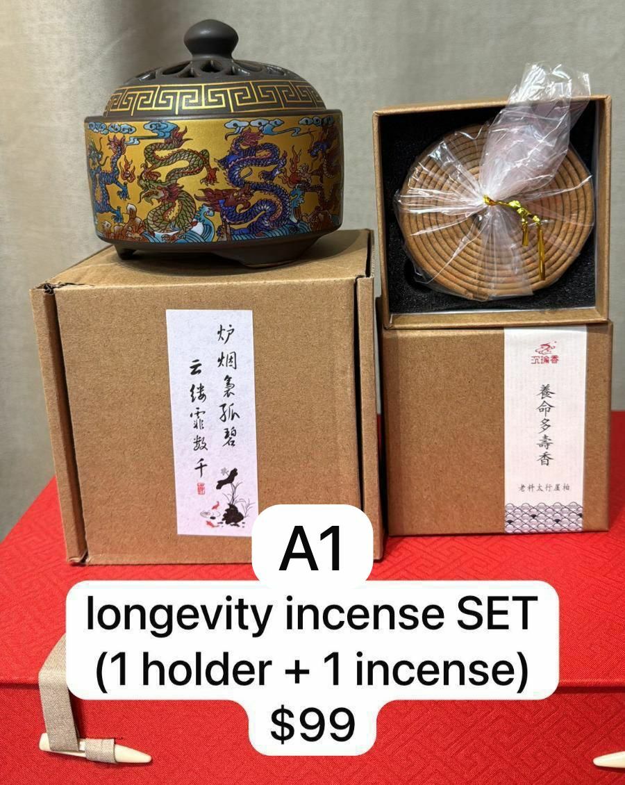 (A1) LONGEVITY INCENSE SET ( BURNER+INCENSE ) $99