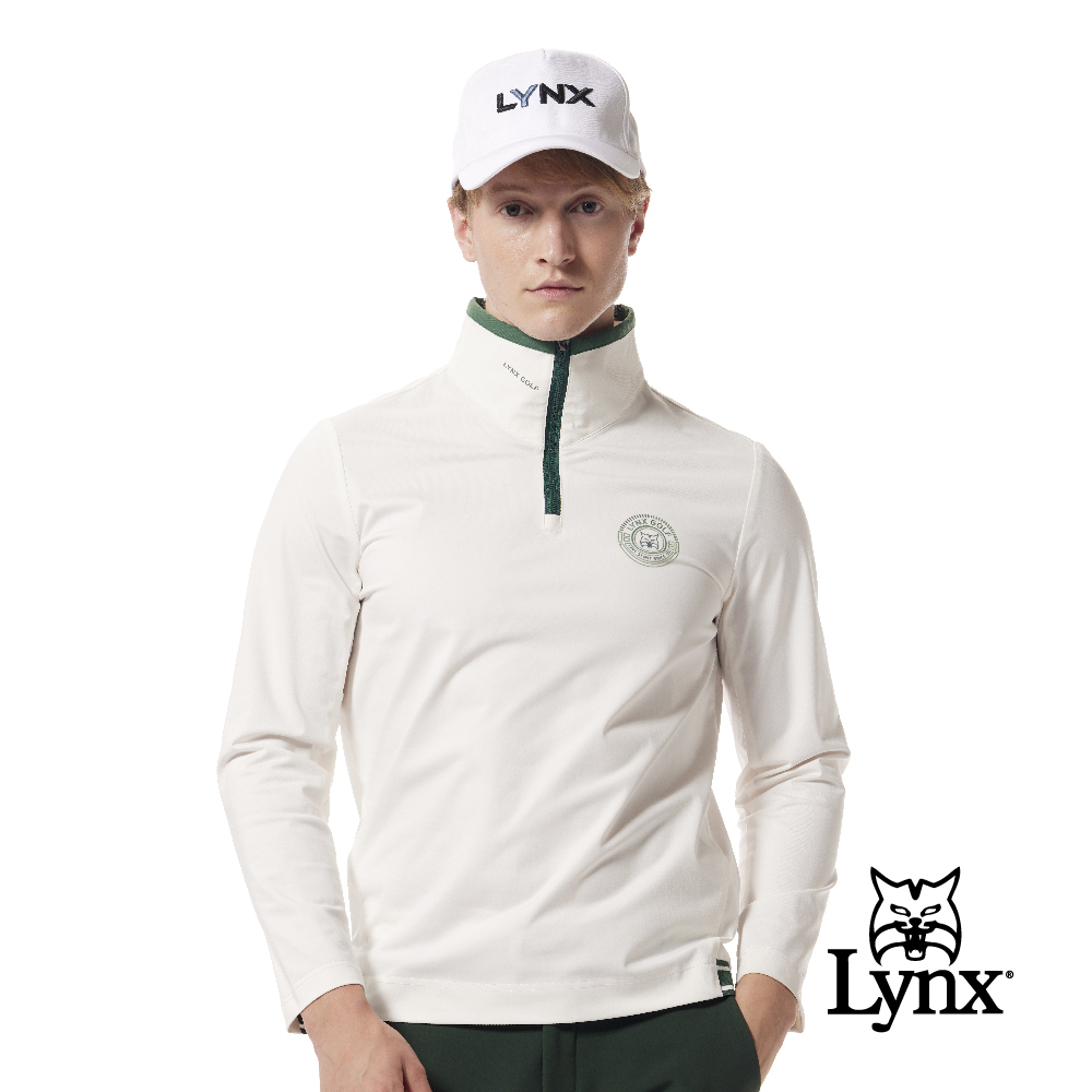 首爾高桿風格！合身版羅紋下擺剪接立領山貓圖騰POLO衫