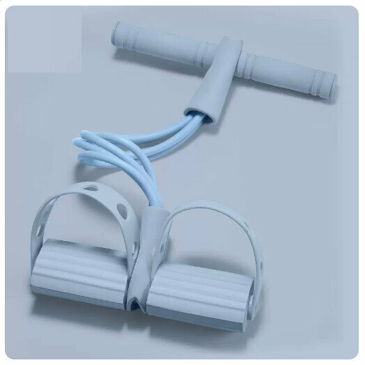 Popular pedal tension rope fitness equipment [Island Paradise Blue [Bold 4 Tubes/ Belly Slimming Tool]
