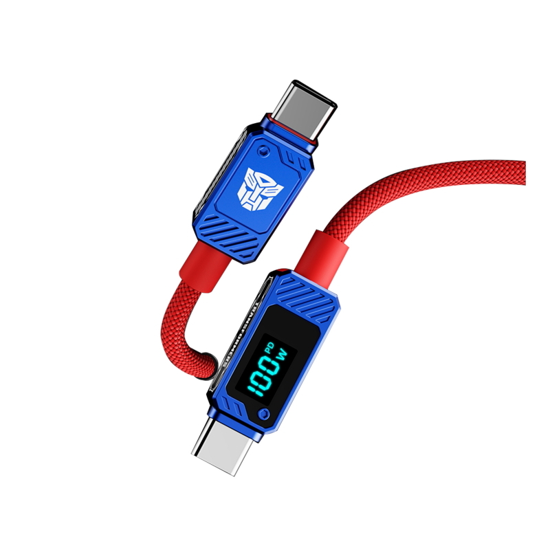 博派鋅合金TypeC 100W 數位顯示高速充電線 TF-A18