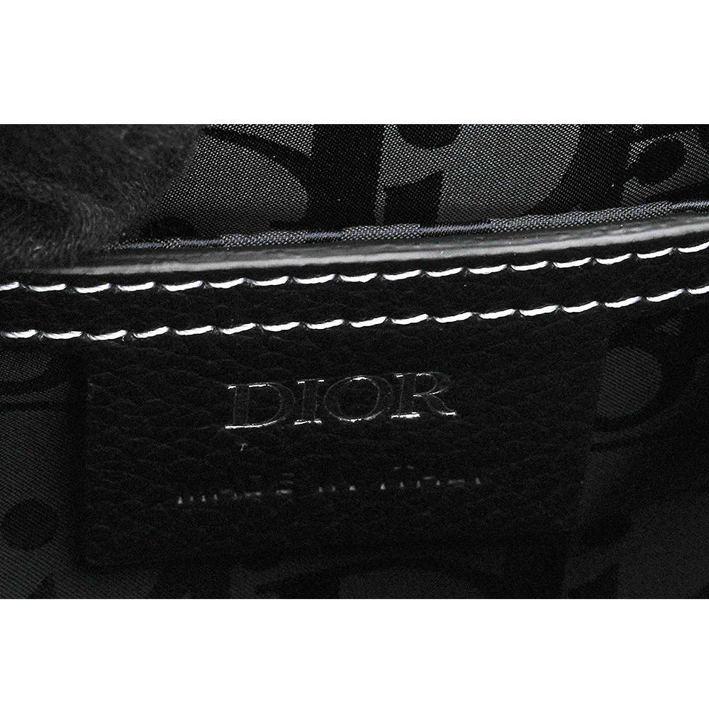 【CHRISTIAN DIOR】Gallop 牛皮壓釦翻蓋斜背包/胸口包(黑色) 1ADBO022YKK_H00N