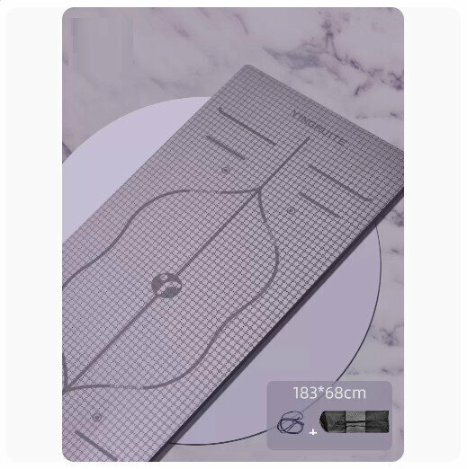 爆款【厚度：5mm】瑜伽墊天然橡膠防滑地墊【昌容-體位線【贈網包+捆繩】】