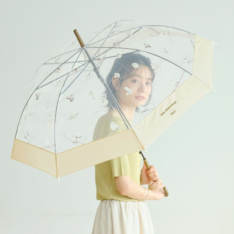 順豐免運 |Wpc. - "雪の妖精"銀喉長尾山雀透明長雨傘/直遮(PT-SE01-001)