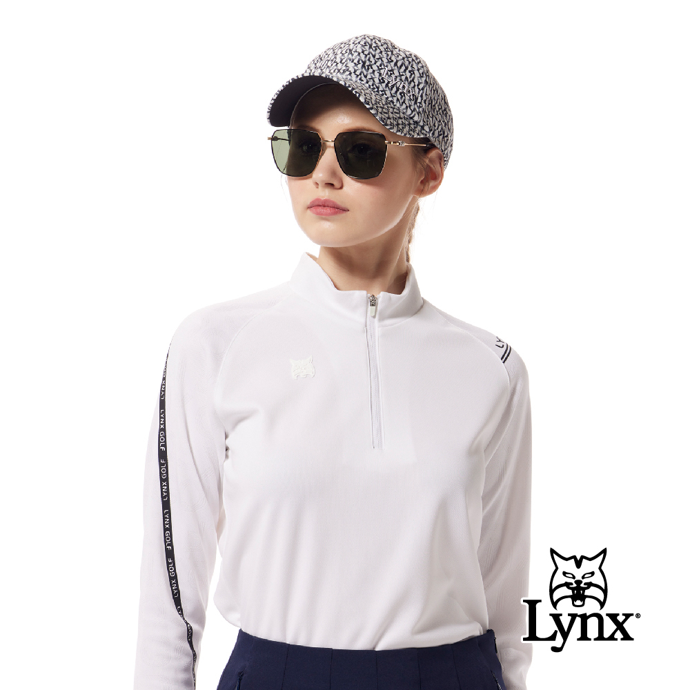 首爾高桿風格！合身版吸排緹花配布特殊領型膠印立領POLO衫/高爾夫球衫