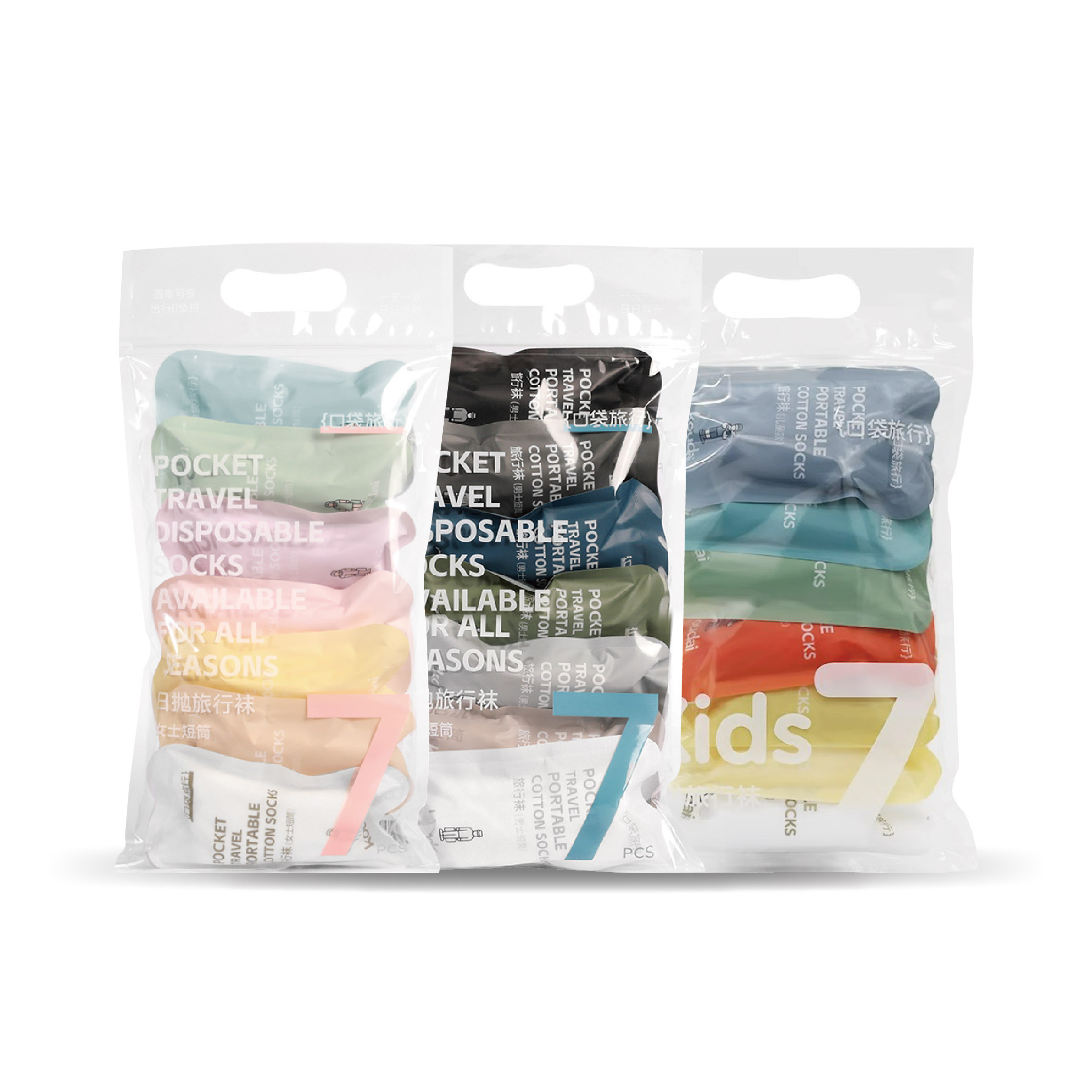 【口袋旅行】周享日拋襪7入裝( 男/兒童)