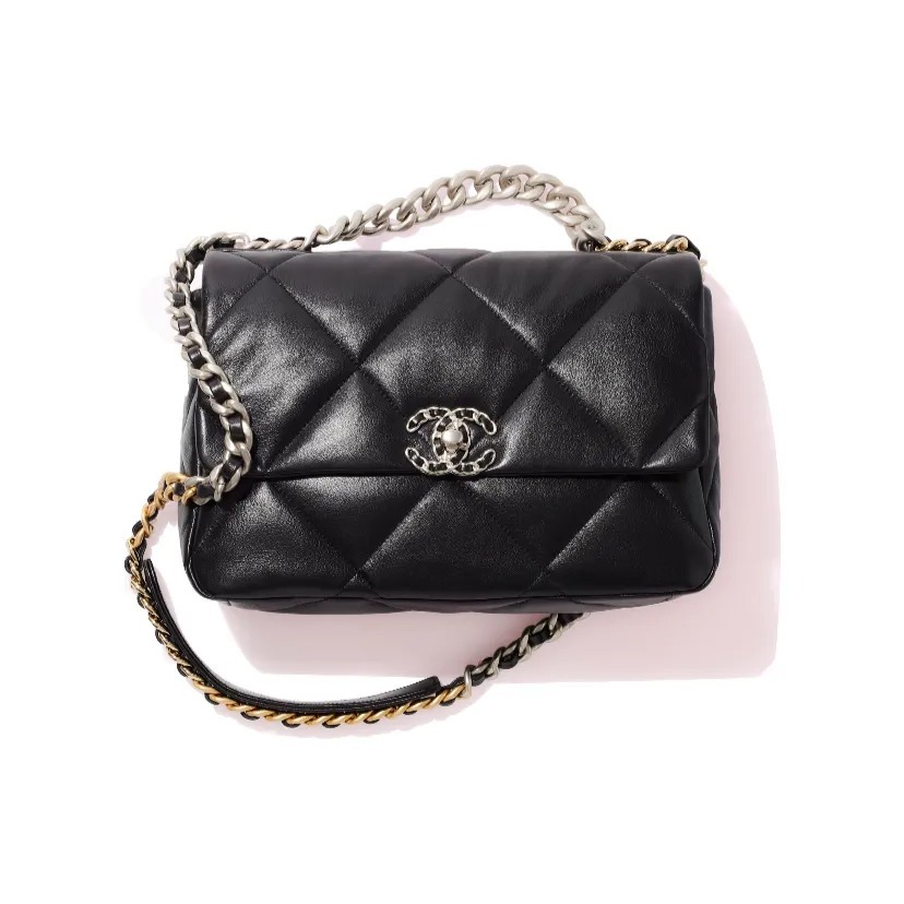 CHANEL 19 大型 手袋 亮面小羊皮