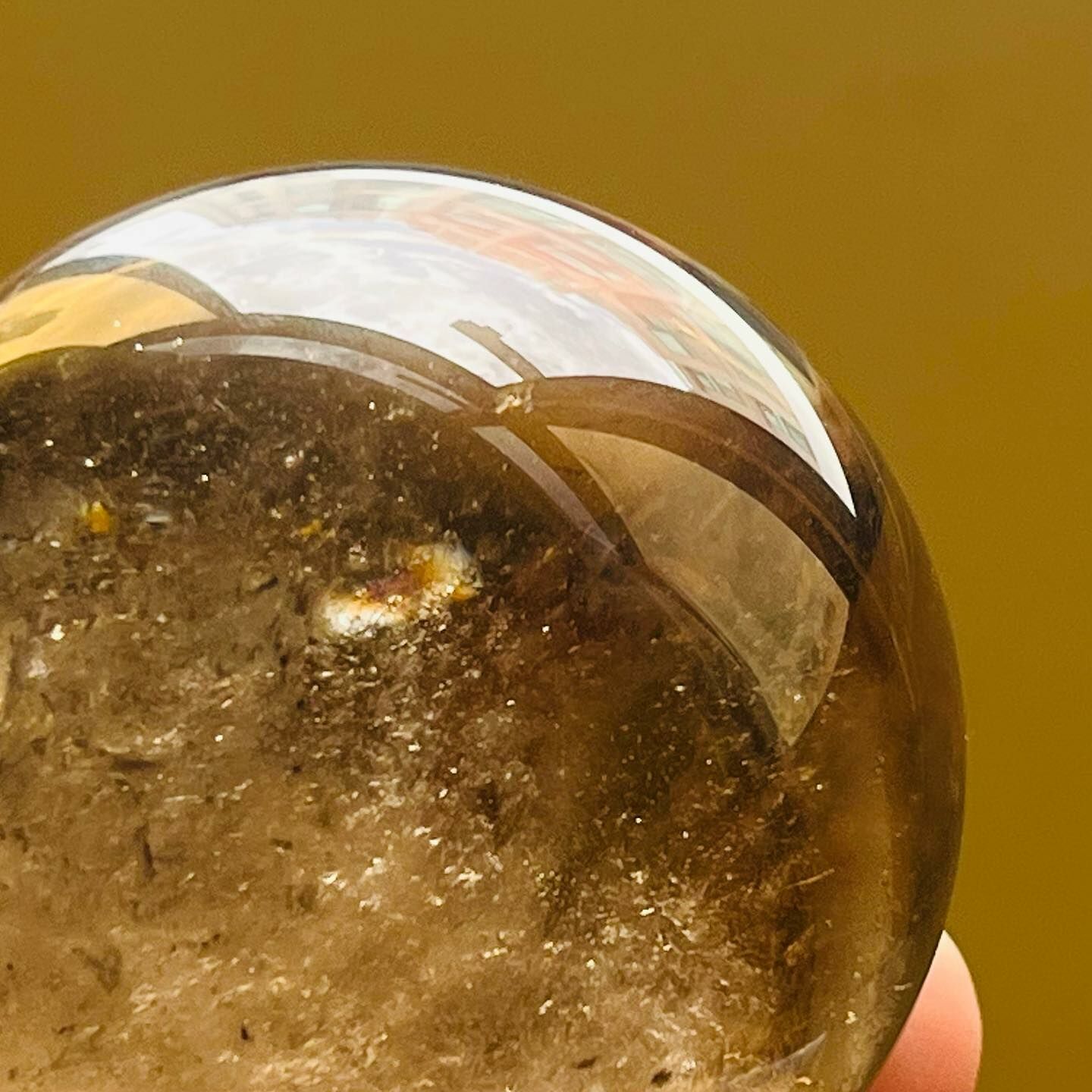 [原石] 茶晶球 爆彩🌈 水晶球 48mm