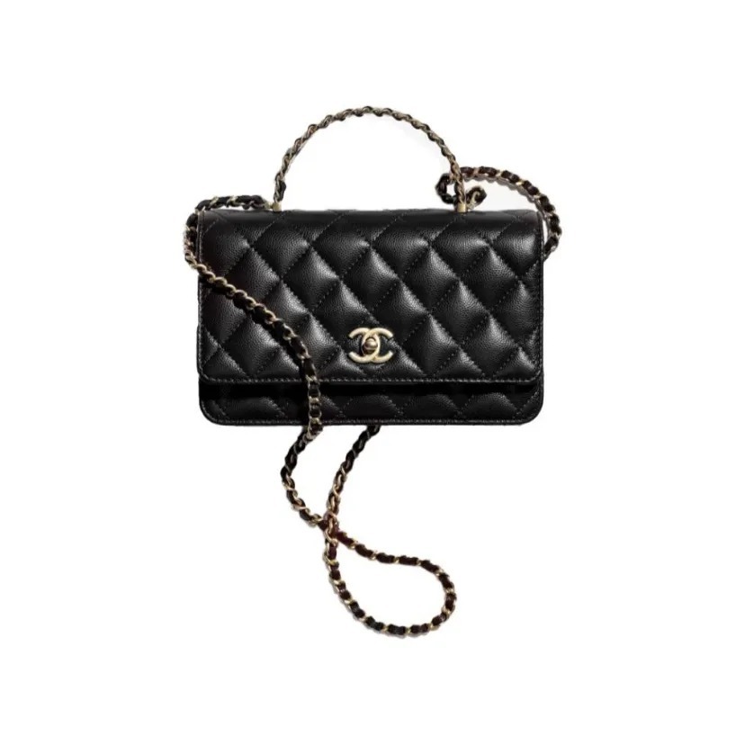 CHANEL 24A WOC 菱格紋鏈條 荔枝紋 手袋 銀包