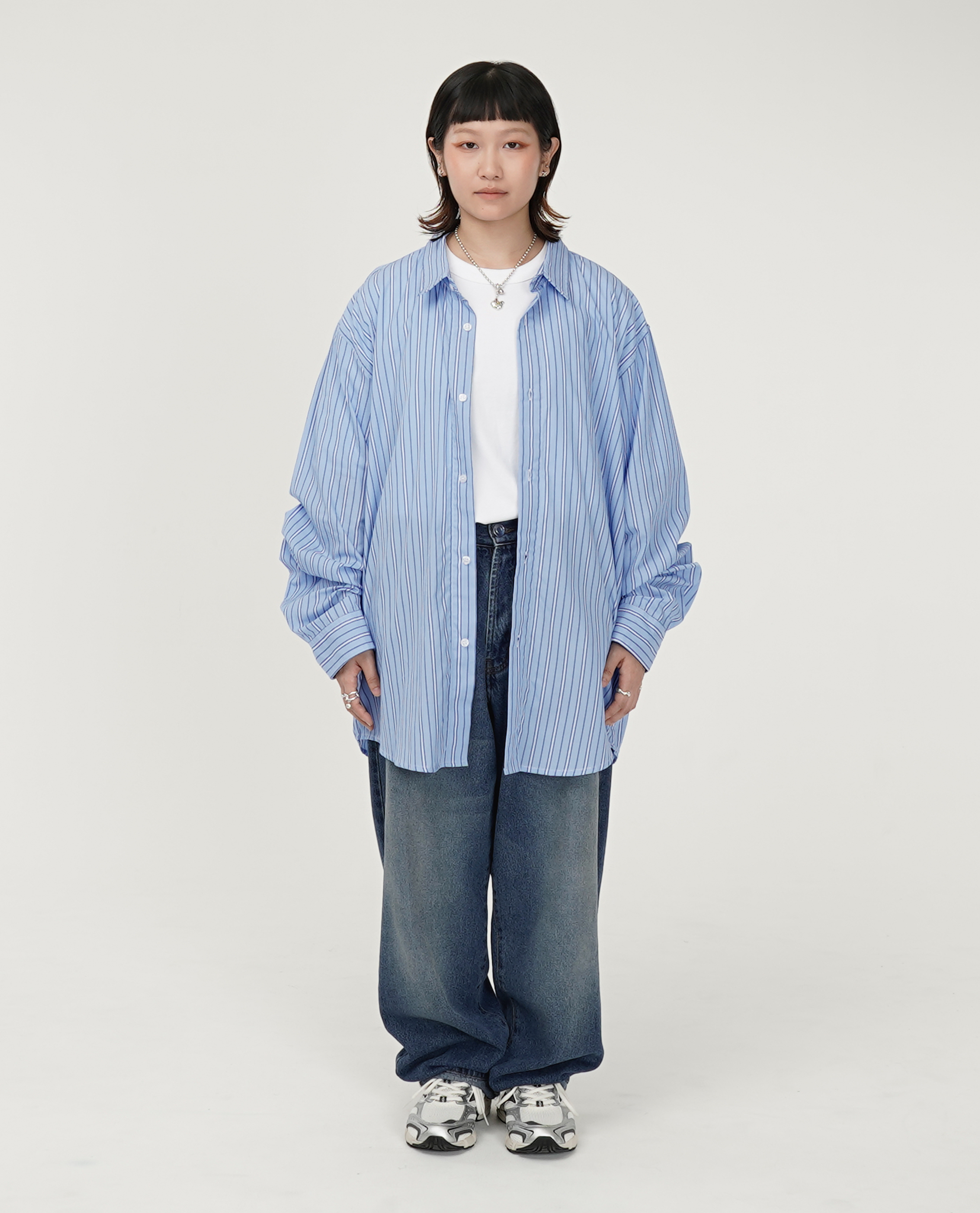 POP TRADING COMPANY Pop Striped Logo Shirt - 24FW