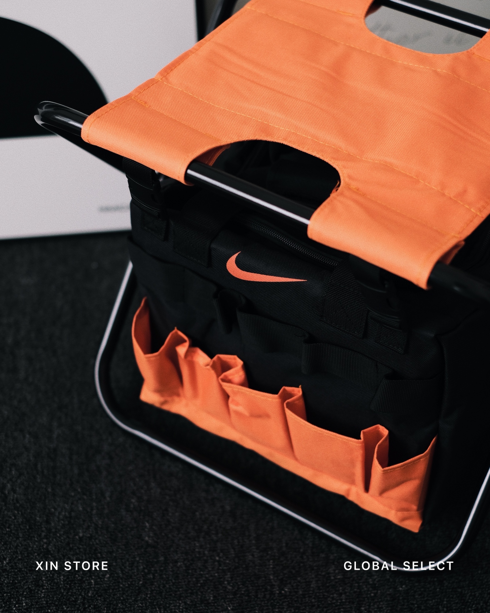 【現貨】NIKE 折疊椅 工具包 釣魚椅 露營椅 黑橘