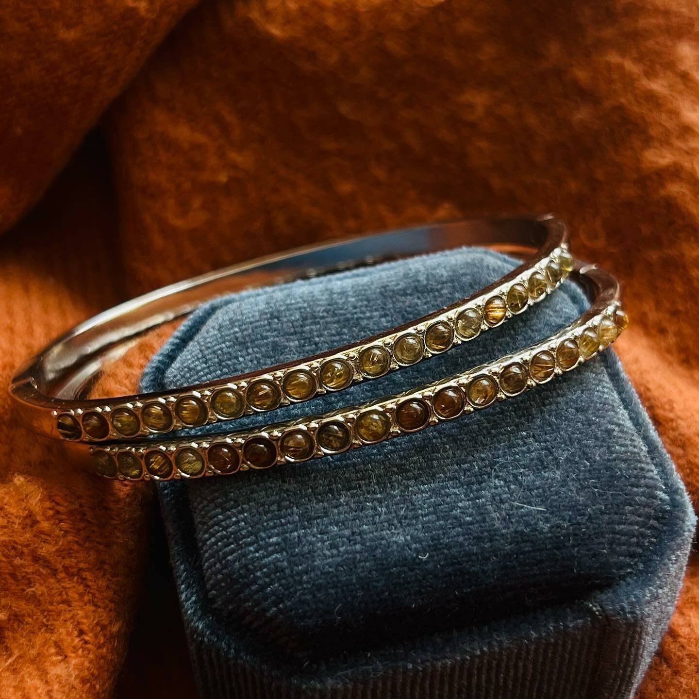 [原石] 紅鈦晶 銅手鐲 金屬手鐲