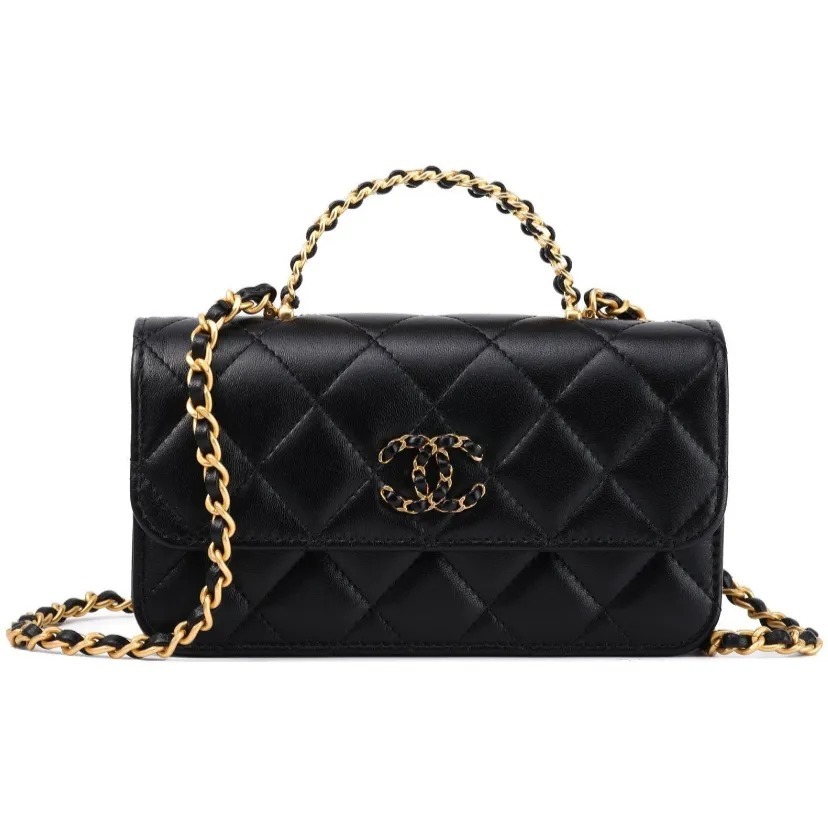 CHANEL WOC 24C 翻蓋鏈條 羊皮 手袋