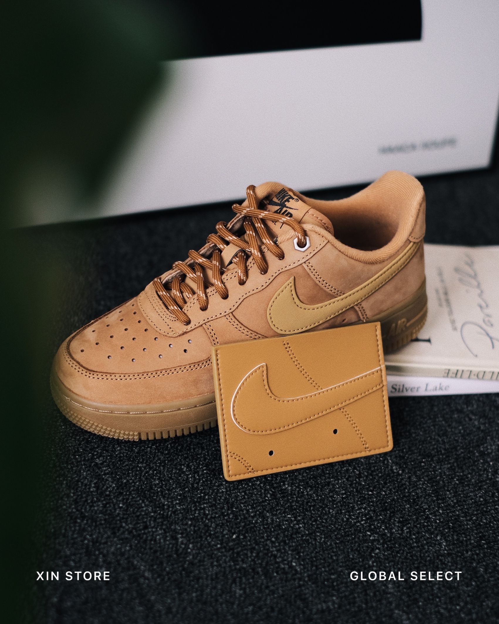 【現貨】Nike Icon Air Force 1 大勾 皮夾 卡夾 小麥色