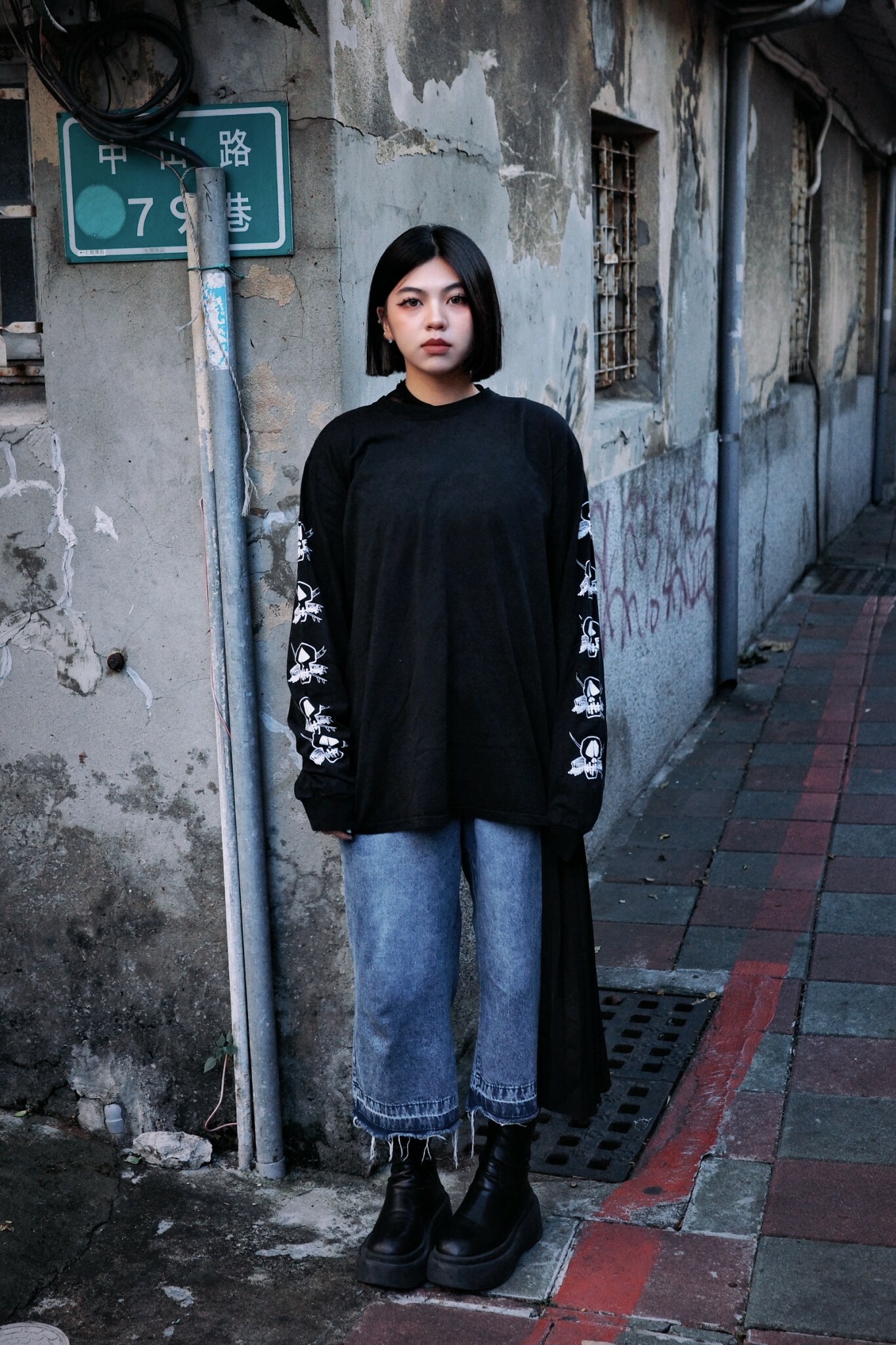 1995040 Stussy 2024aw Foils pig dyed L8 tee 手袖骷髏長t