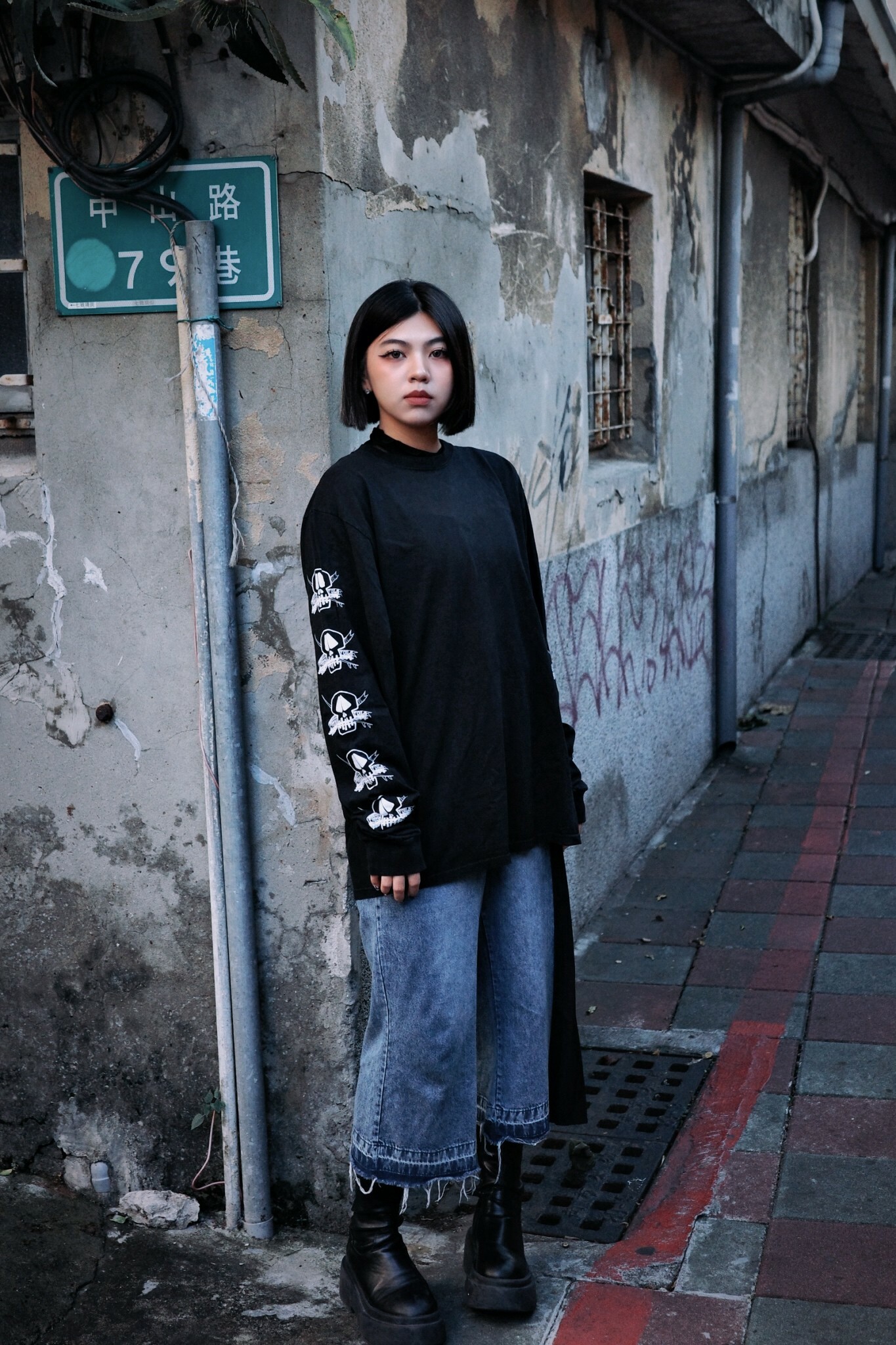 1995040 Stussy 2024aw Foils pig dyed L8 tee 手袖骷髏長t