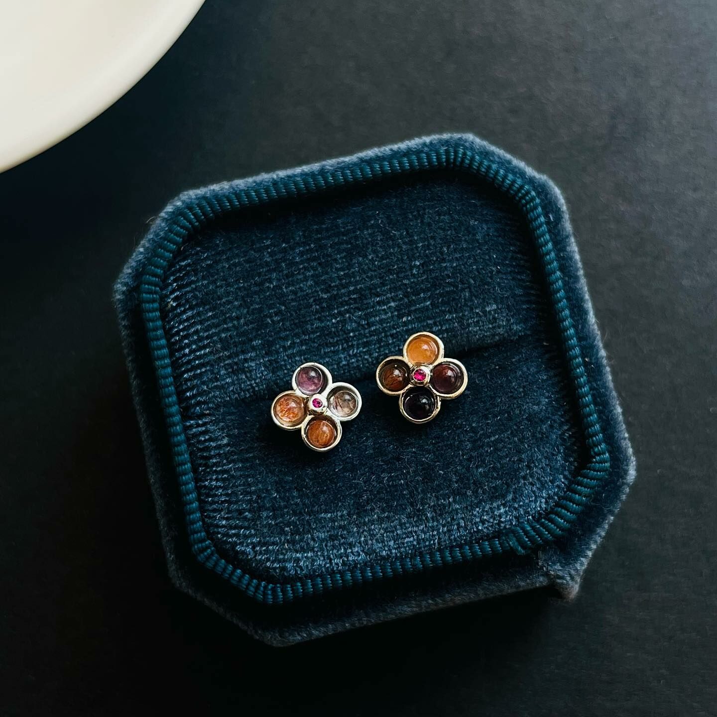 [原石] 超七水晶 幸運草耳環 925銀耳環