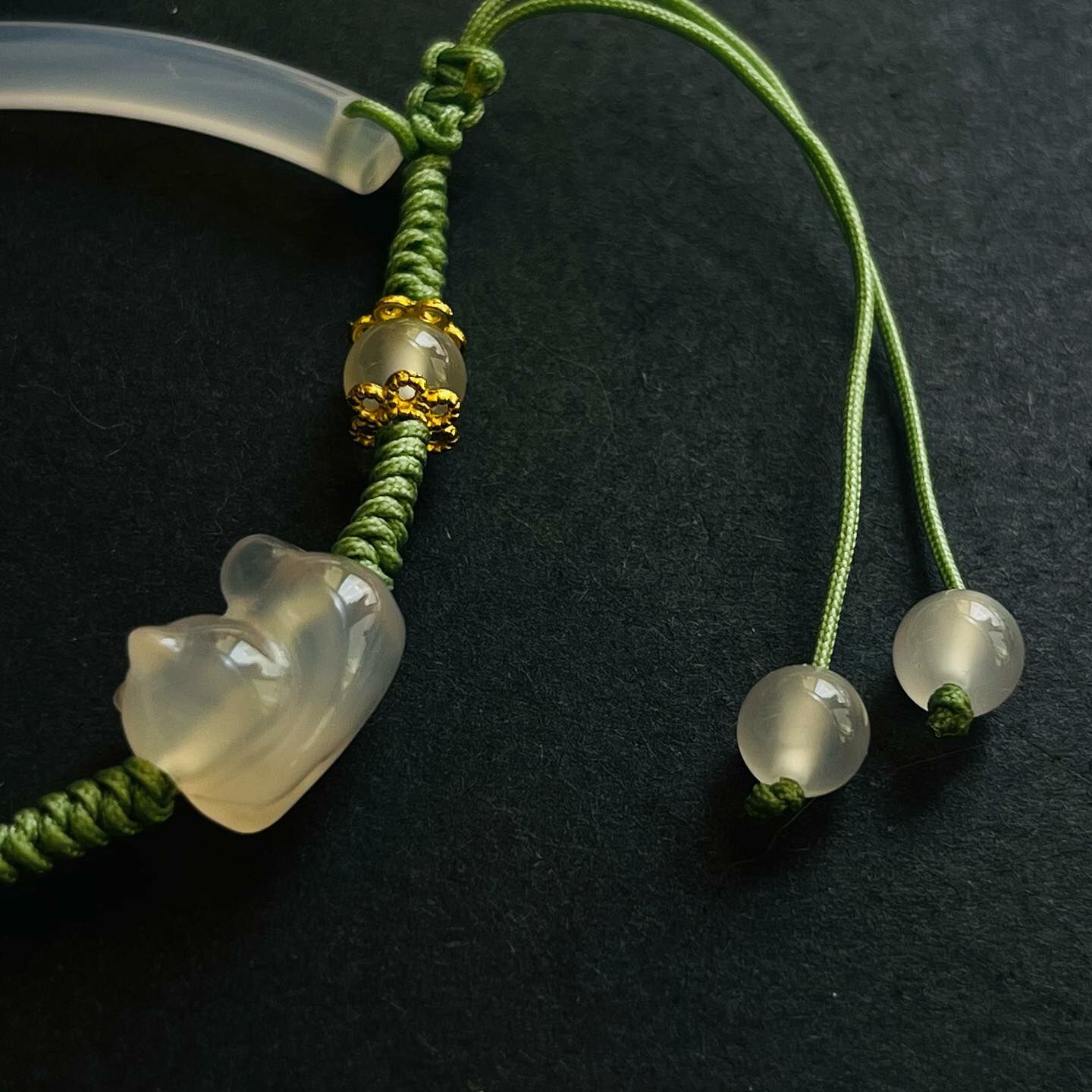 [原石] 白瑪瑙+檸檬黃水晶貓咪 水晶手環