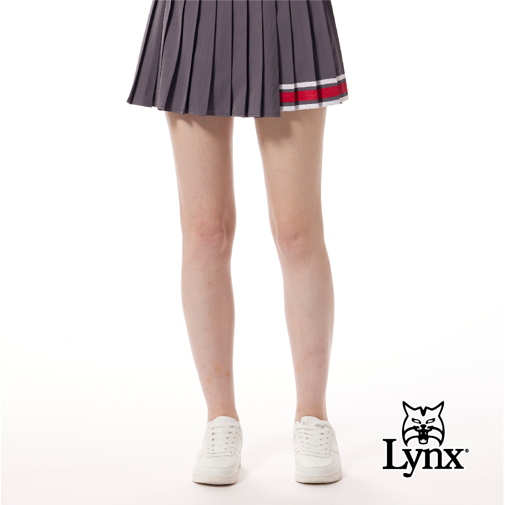 首爾高桿風格！彈性百摺裙款式配色織帶不對稱裙擺運動褲裙