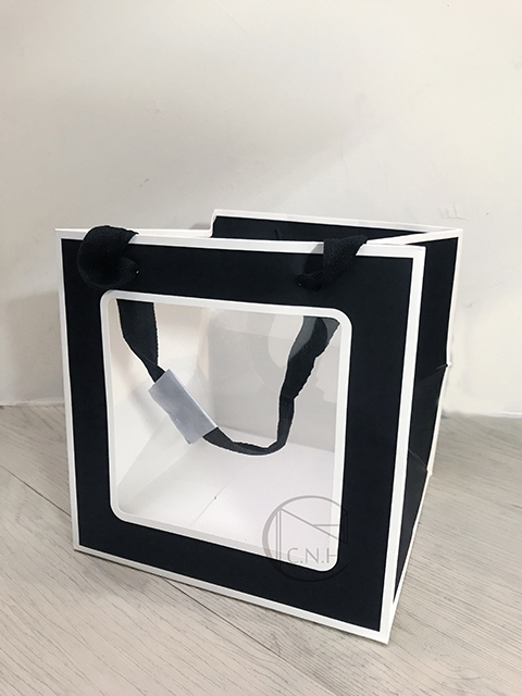 包裝 開窗卡紙花袋白邊20*20*H20/小