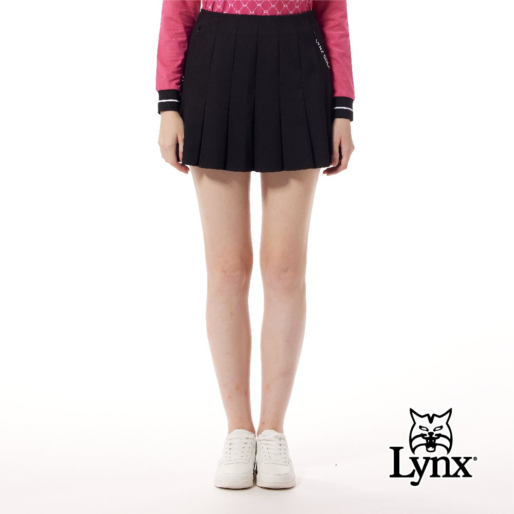 首爾高桿風格！百摺造型隱形拉鍊口袋後腰緹花運動褲裙