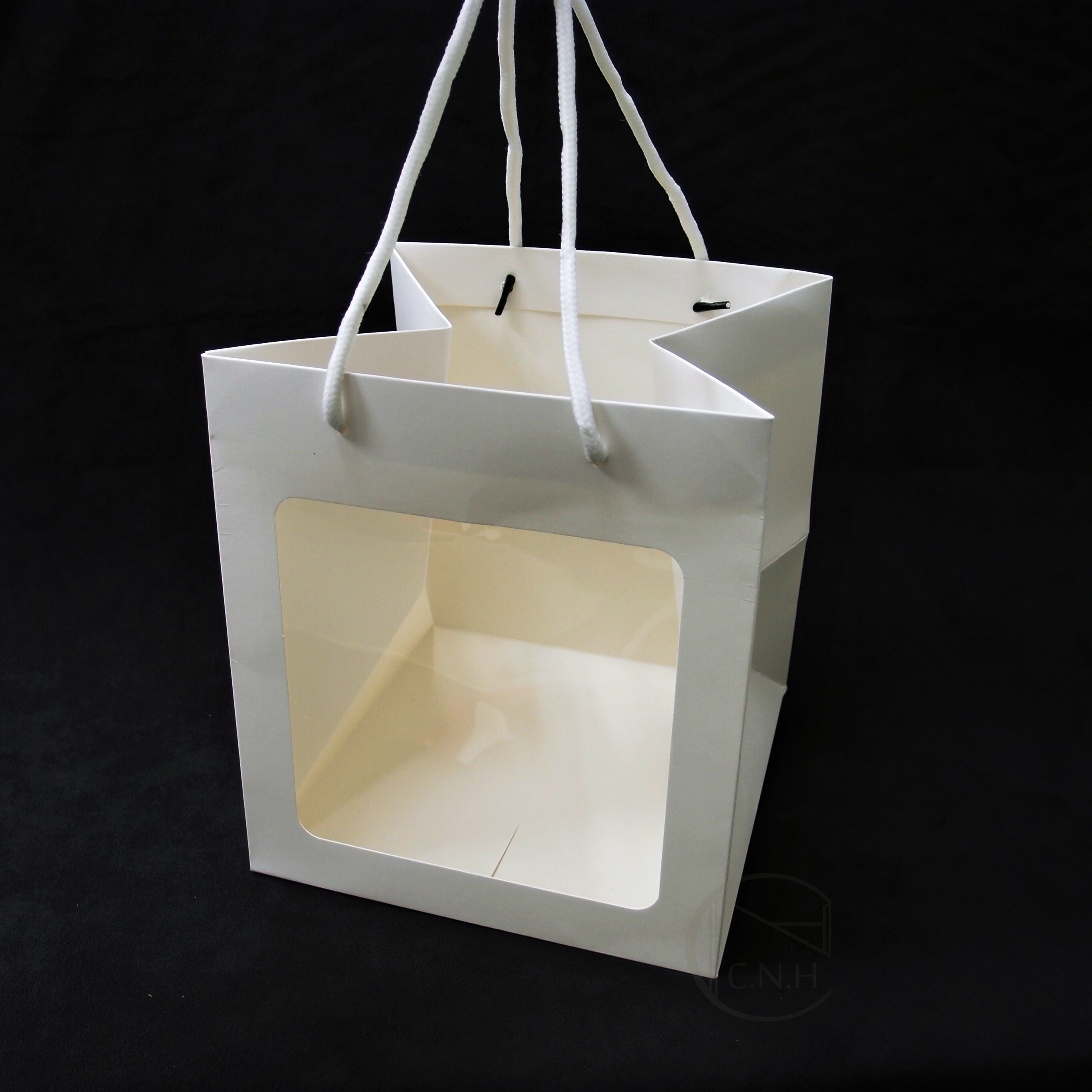 包裝 開窗卡紙花袋白 正 小