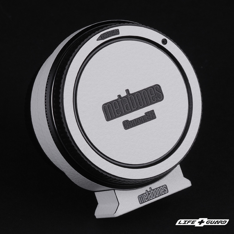 LIFE+GUARD 貼膜安裝示意圖，適用 Metabones EF-E mount T