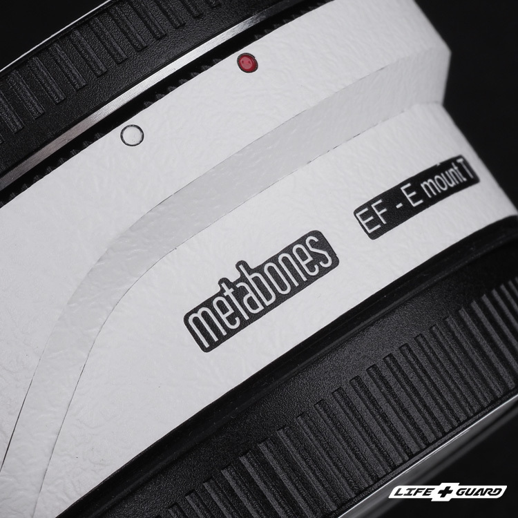 LIFE+GUARD 貼膜安裝示意圖，適用 Metabones EF-E mount T
