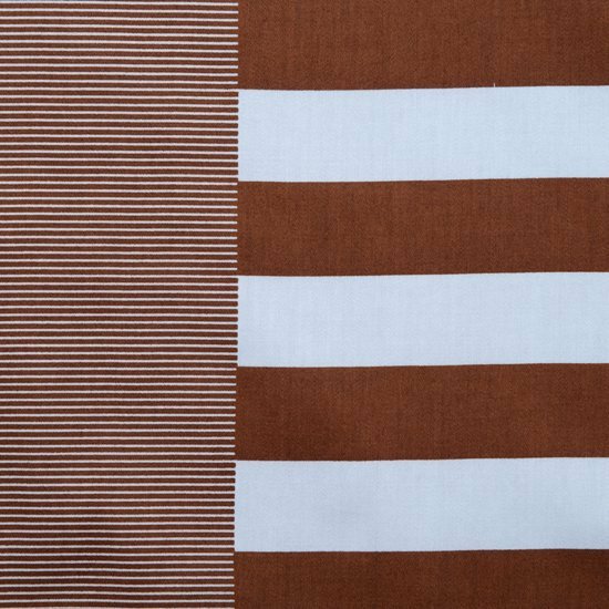 條紋印花手巾＿棕