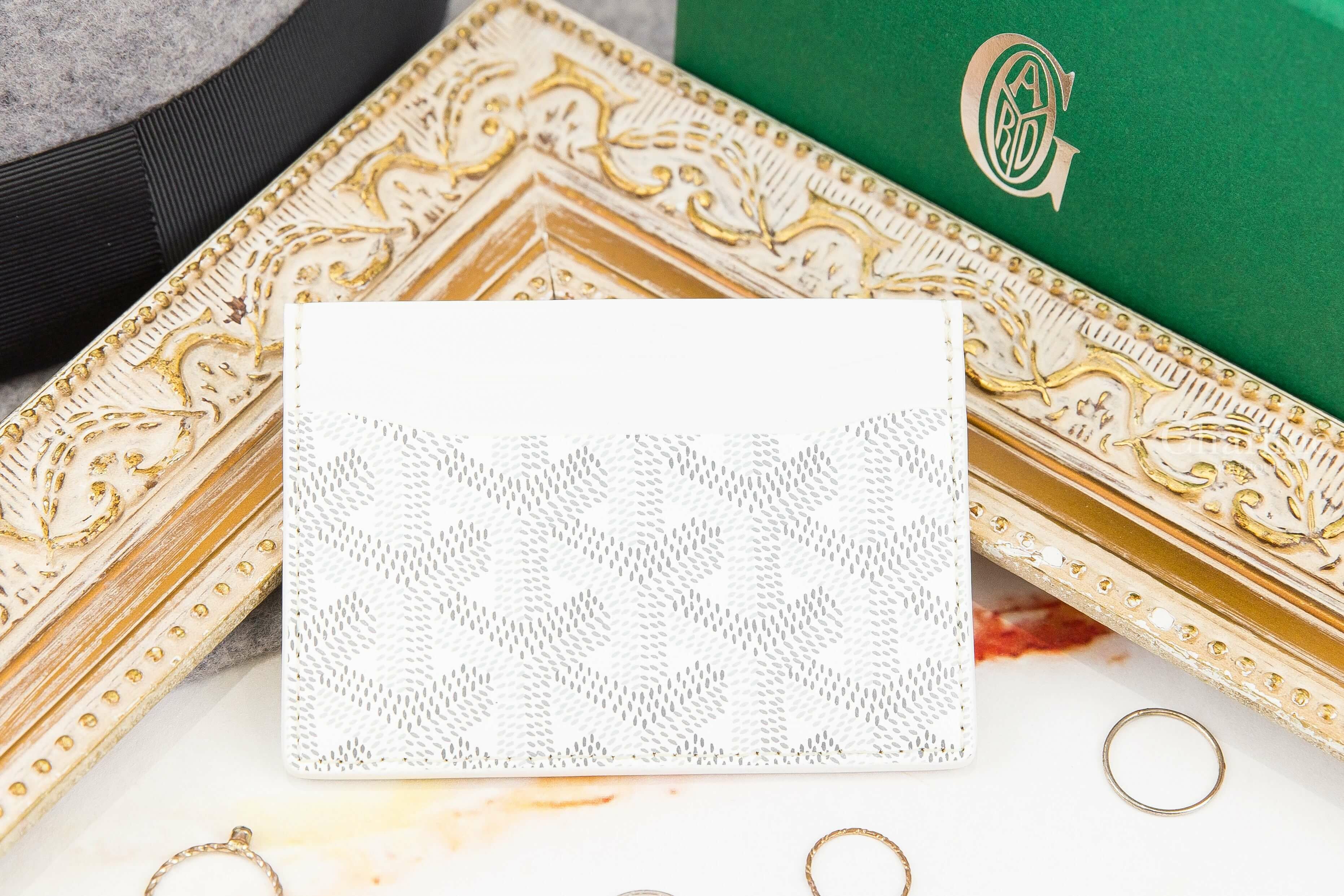 Goyard Saint-Sulpice Card Wallet 白色小牛皮拼黃色夾層內裡卡片夾-Charline Boutique 精品代購