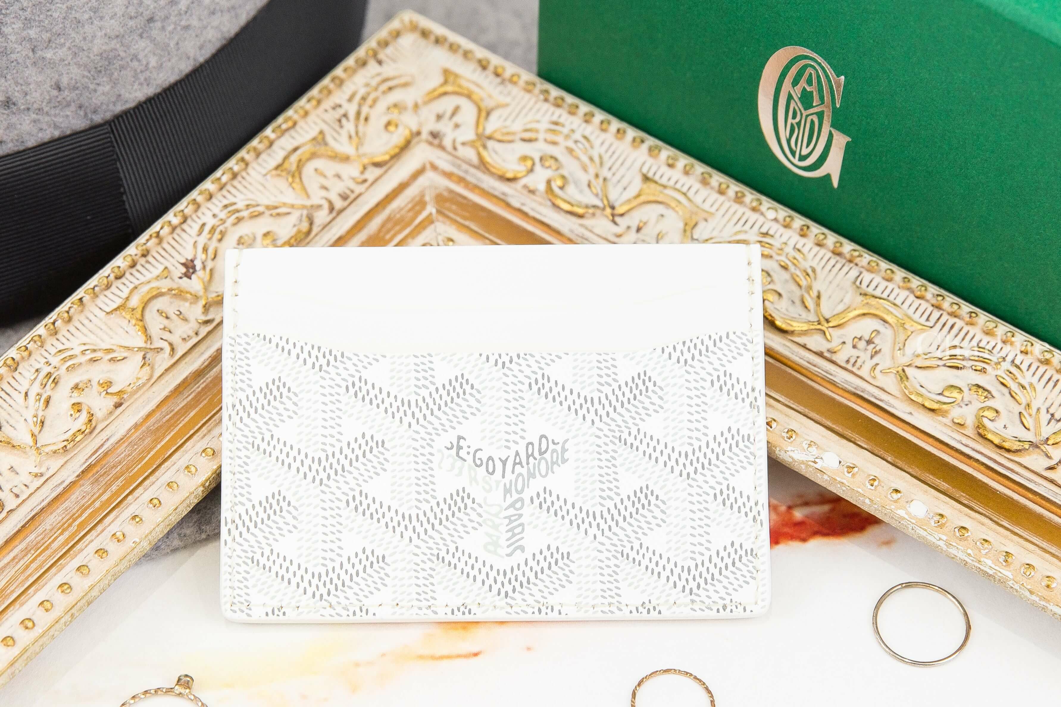 Goyard Saint-Sulpice Card Wallet 白色小牛皮拼黃色夾層內裡卡片夾-Charline Boutique 精品代購