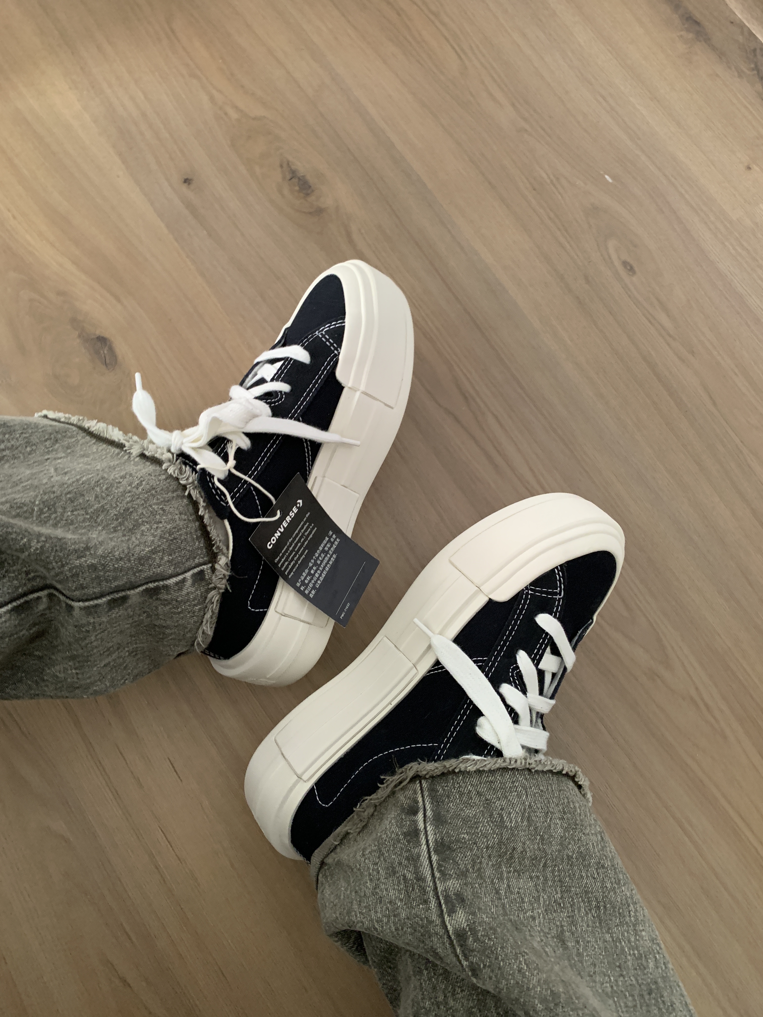 CONVERSE ALL STAR CRUISE UU鞋 低筒 厚底 增高 解構 奶油底 經典黑A08789C