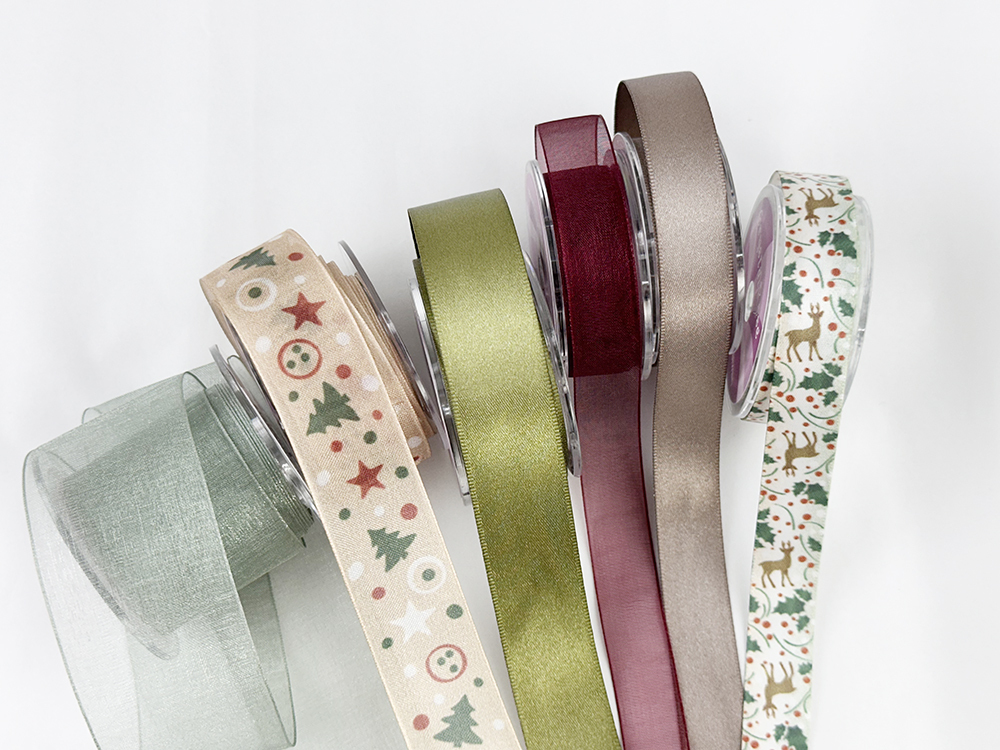 摩登松樹紅光 緞帶燙金收納禮盒/6入