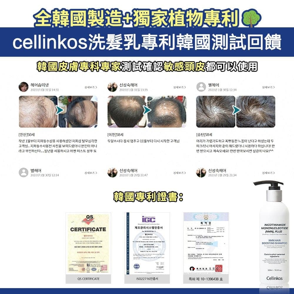 SS423/CELLINKOS NMN復活毛囊活髮洗髮露/500mML/ 直播落單買3支送2支250ml