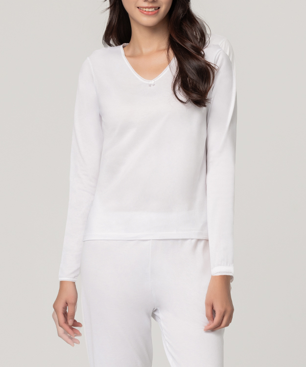 金絲棉系列 女心型領長袖衫 HE0801A