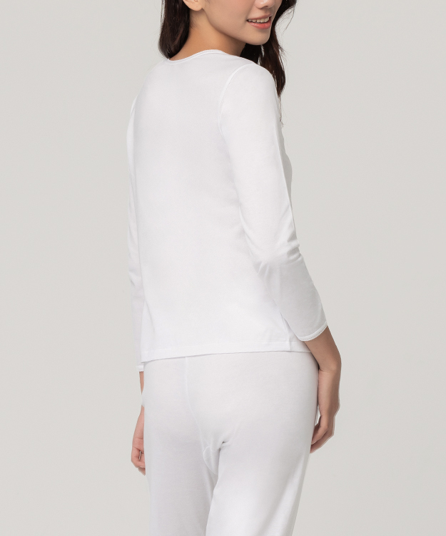 金絲棉系列 女心型領長袖衫 HE0801A