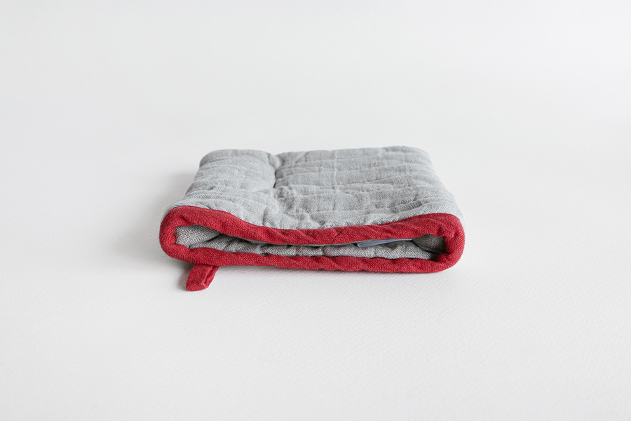 Lino e Lina-方形隔熱手套 / 米灰紅