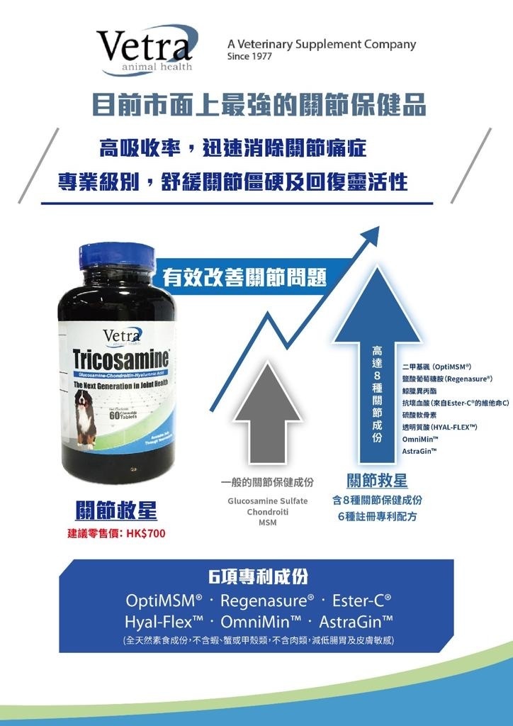 Vetra Tricosamine 狗用關節補充劑 60 片