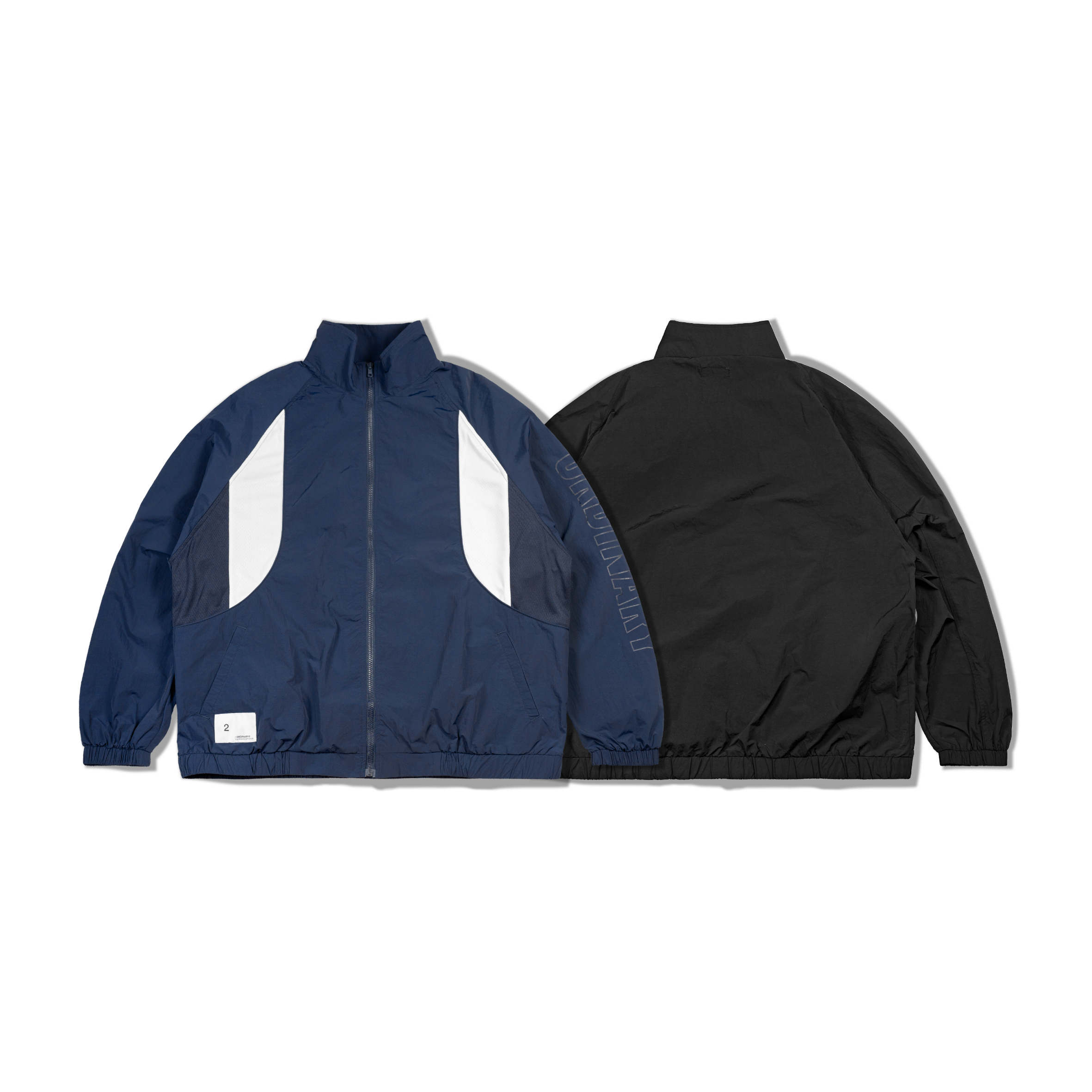 ORDINARY / 雙色拼接運動夾克 - 藍色, 黑色