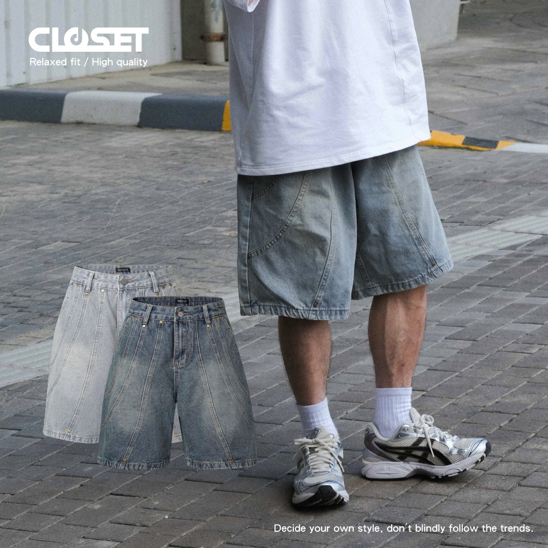 "現貨"  D.CLOSET 日系 水洗牛仔褲 結構弧形設計