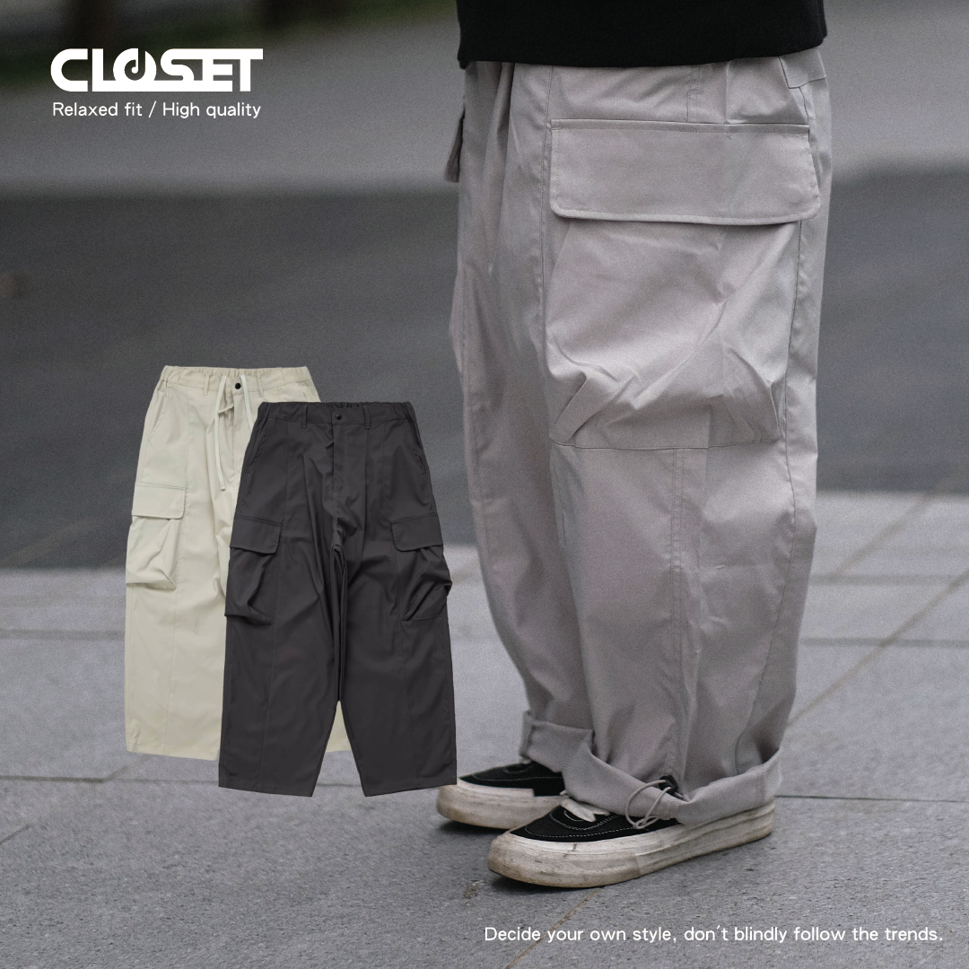 D.CLOSET 長褲 大口袋 機能 防潑水 立體口袋