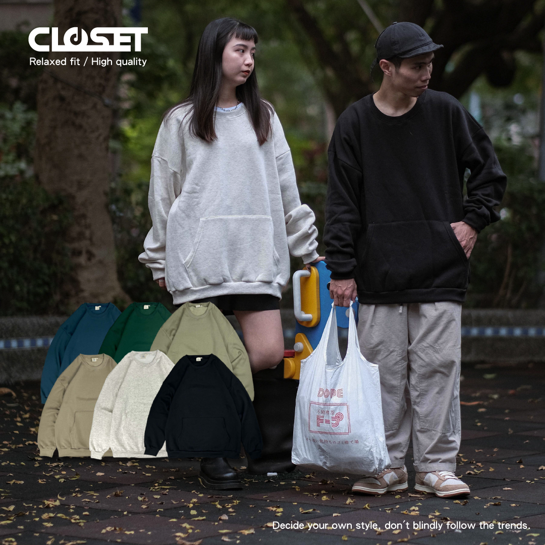 "現貨" D.CLOSET 大學踢 輕量 落肩 內刷毛 口袋 六色