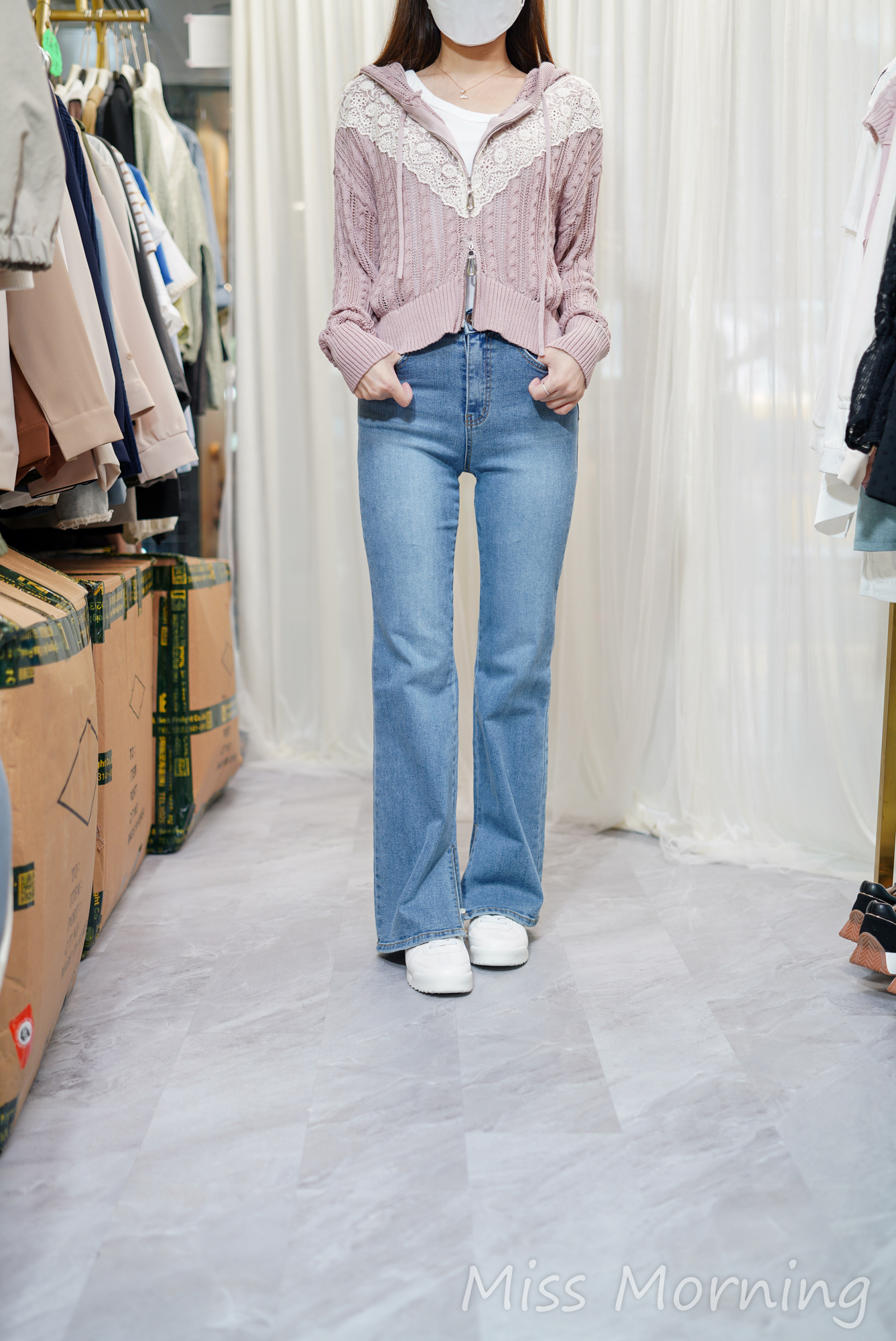 Lace點綴線料外套(14173)