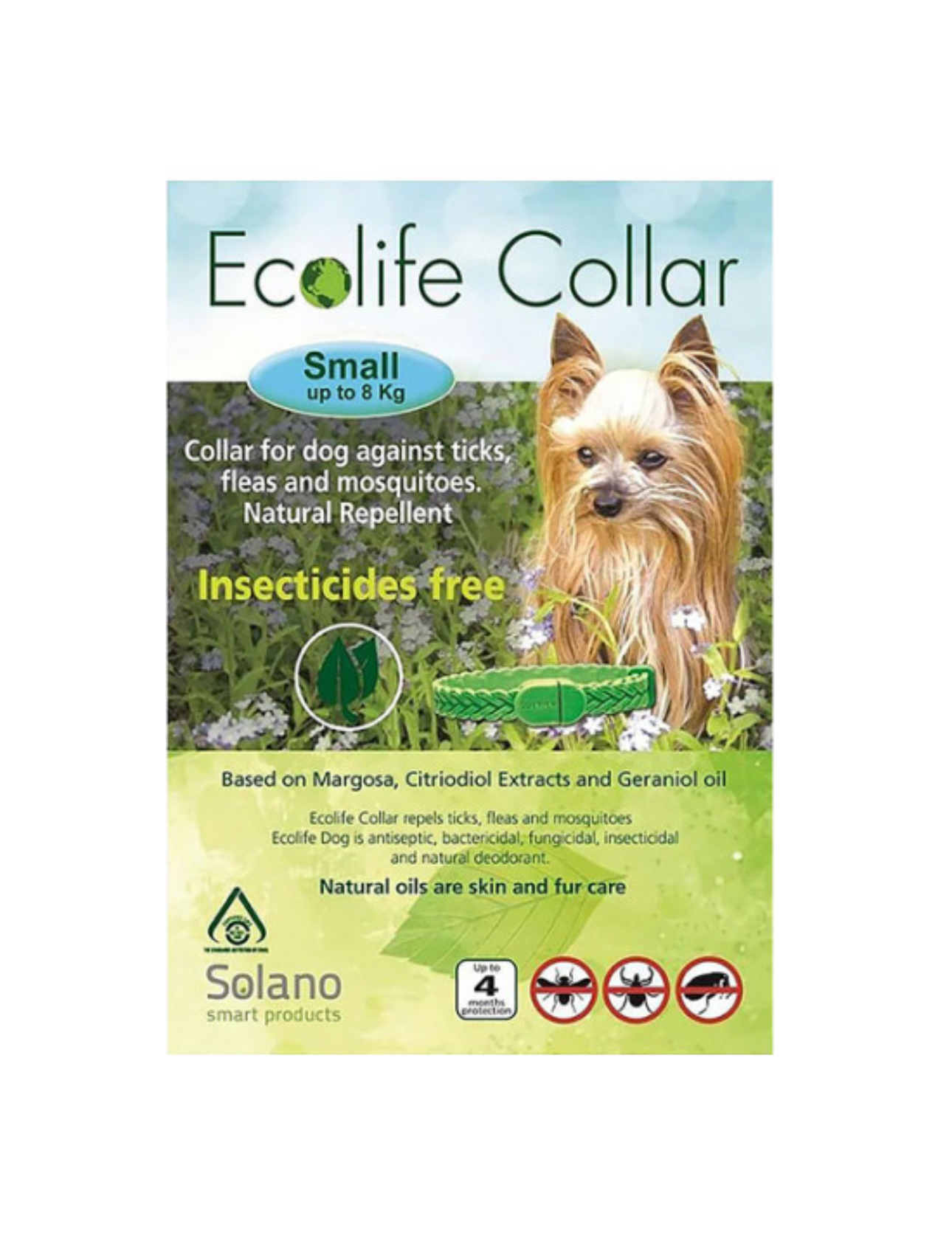 Solano Ecolife 驅蟲頸帶 小型犬（8kg以下，36.5cm） 藍色/粉紅