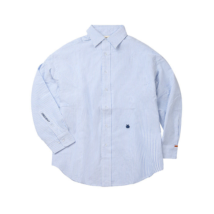 THE BIG SHIRT - BLUE / WHITE STRIPED