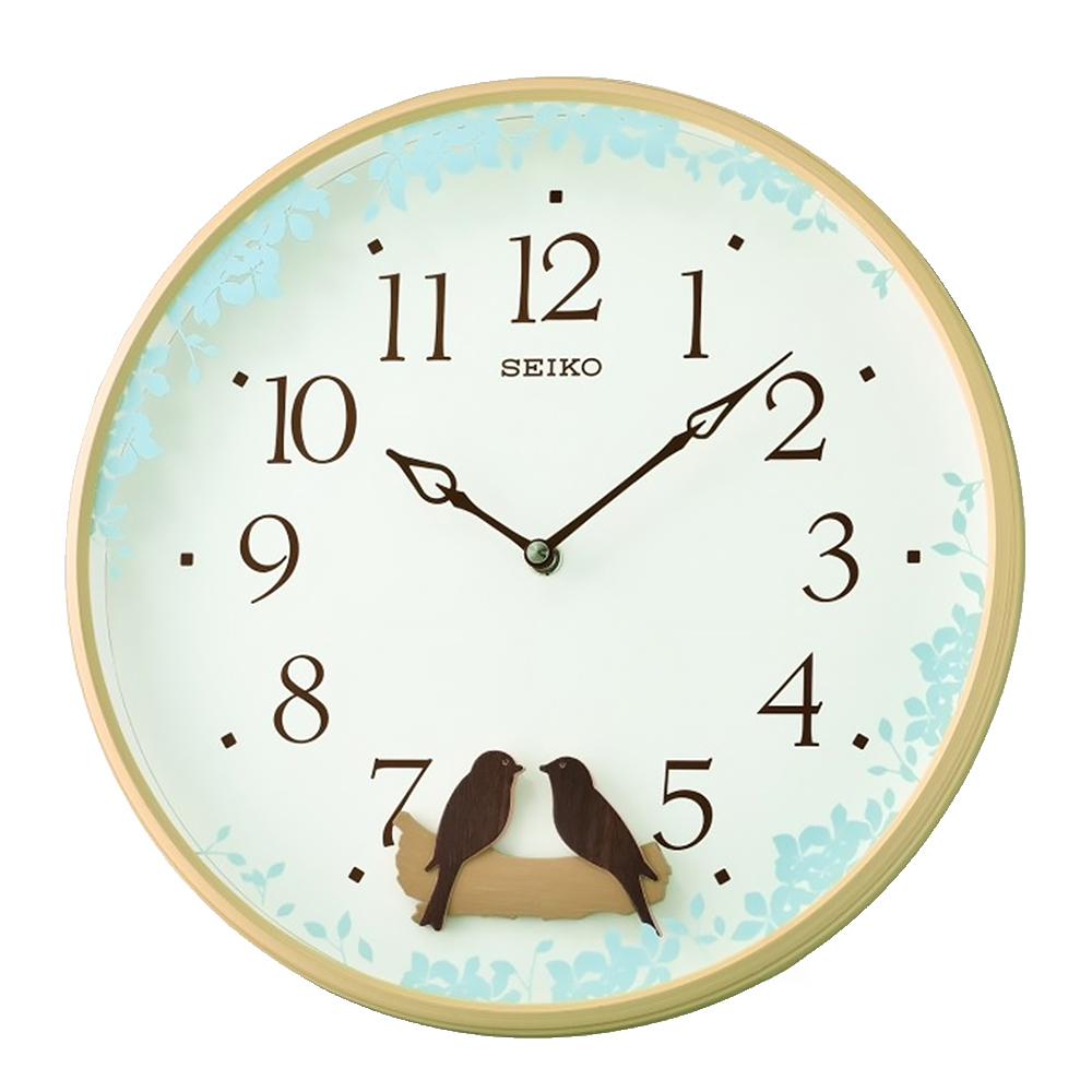 【SEIKO 精工】QXC237B QXC237Z 動感 幸福喜鵲 木紋 自然風格 復古 溫馨 可愛 居家 休閒 辦公 掛鐘 時鐘