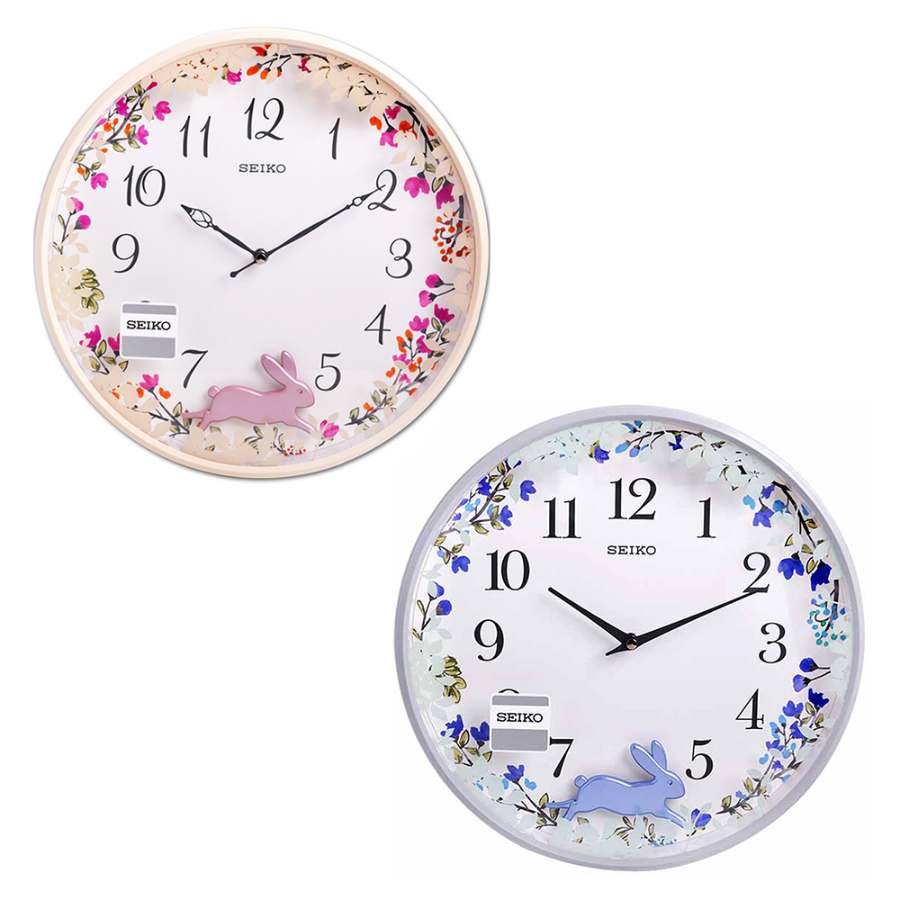 【SEIKO 精工】QXC238 森林祕密花園 兔子 搖擺錘 掛鐘